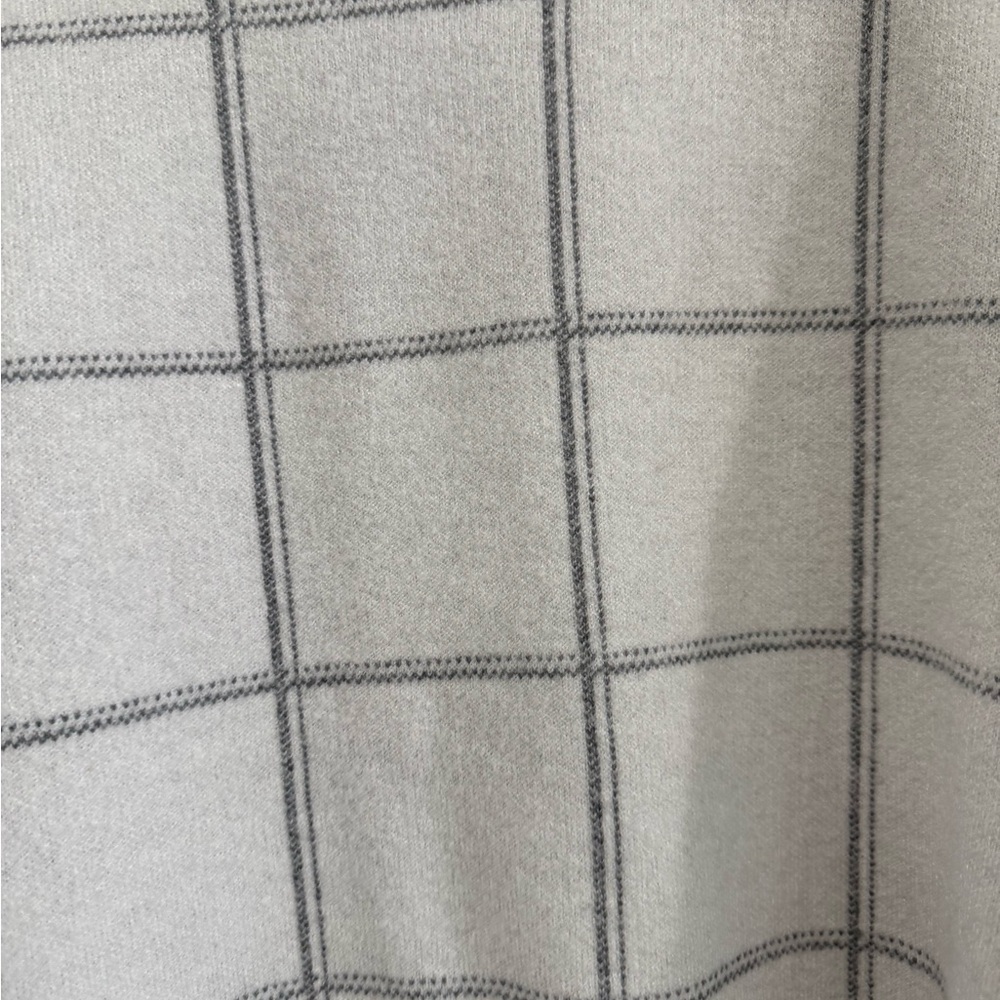 Grid Pattern Sweater In Light Gray Oversized Xs - image 3
